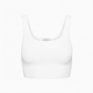 Aritizia babaton white sculpt knit square neck cropped tank top size small